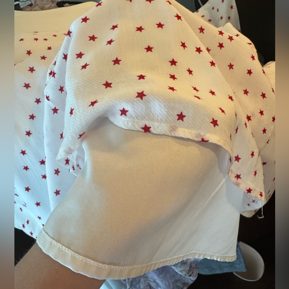 BB Dakota White Mini Dress with Red Star Pattern - Picture 12 of 13